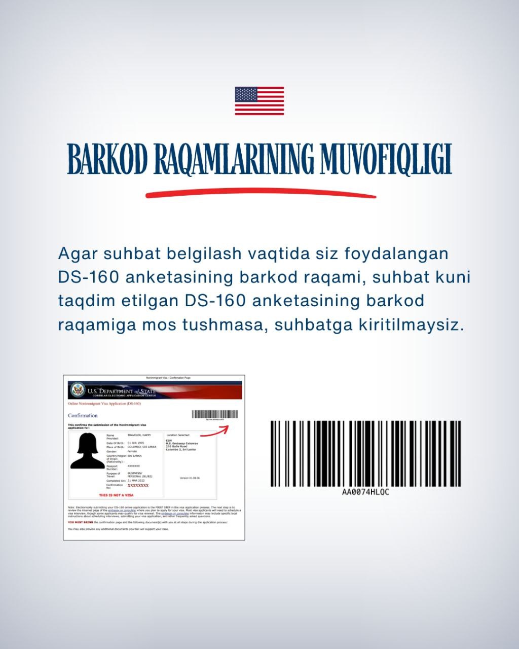 Barkod raqamlarining mos kelishi: